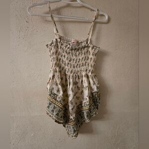 Rose and Grey Floral Smocked Top